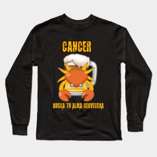 Fun design for lovers of beer and good liquor. Cancer sign Long Sleeve T-Shirt